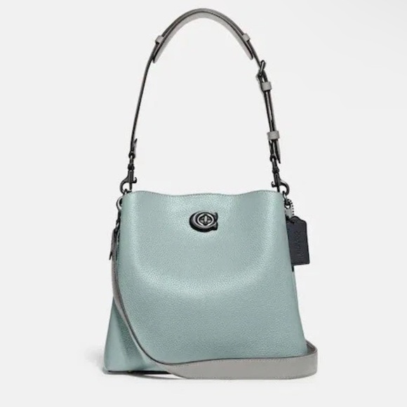 COACH C3766 Willow bucket bag in colorblock Aqua Multi NWOT - Picture 1 of 17